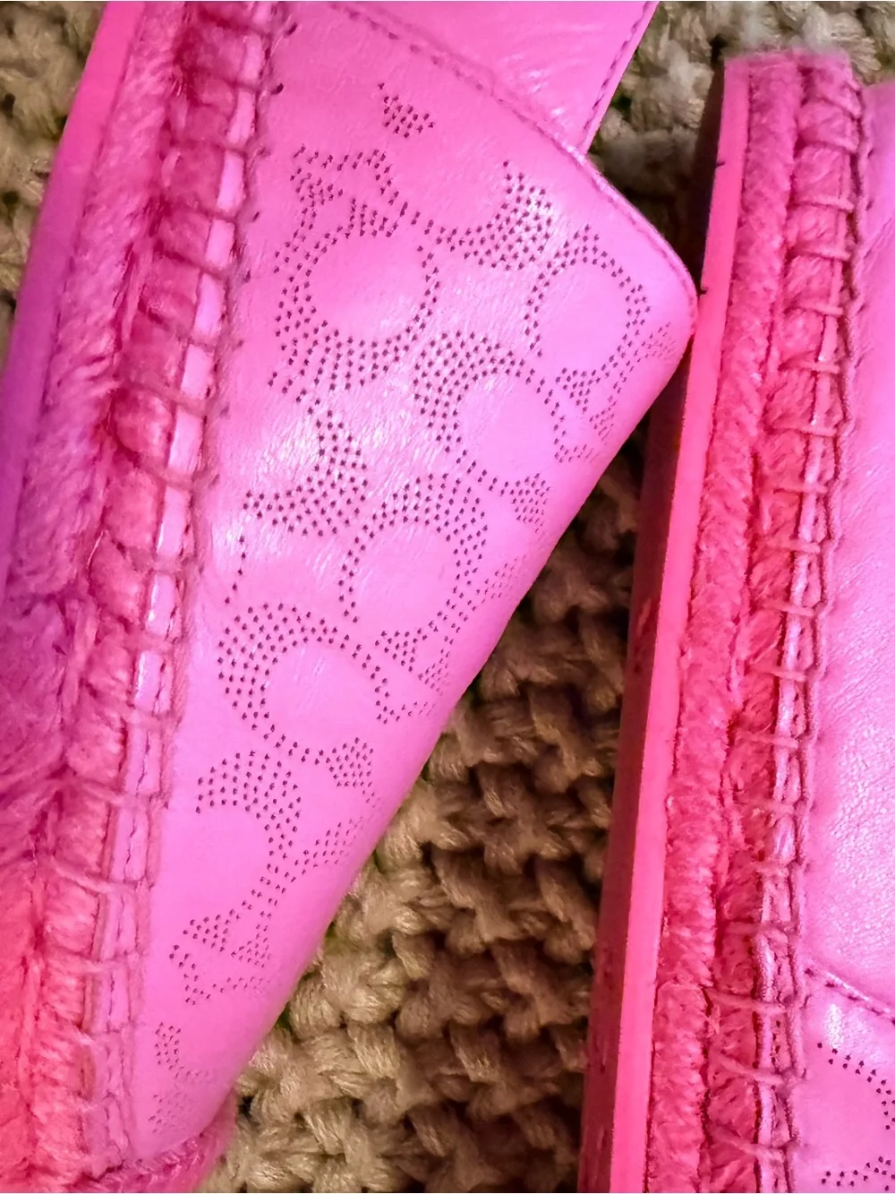 Coach Pink Signature Espadrille Flats